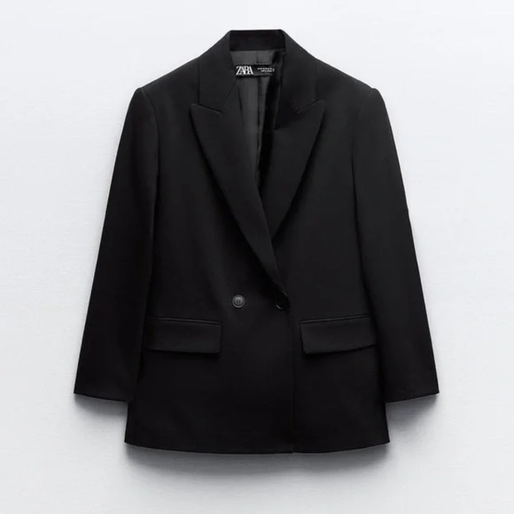 Zara - Oversized Blazer with Shoulder Pads - Women's Blazer - Small